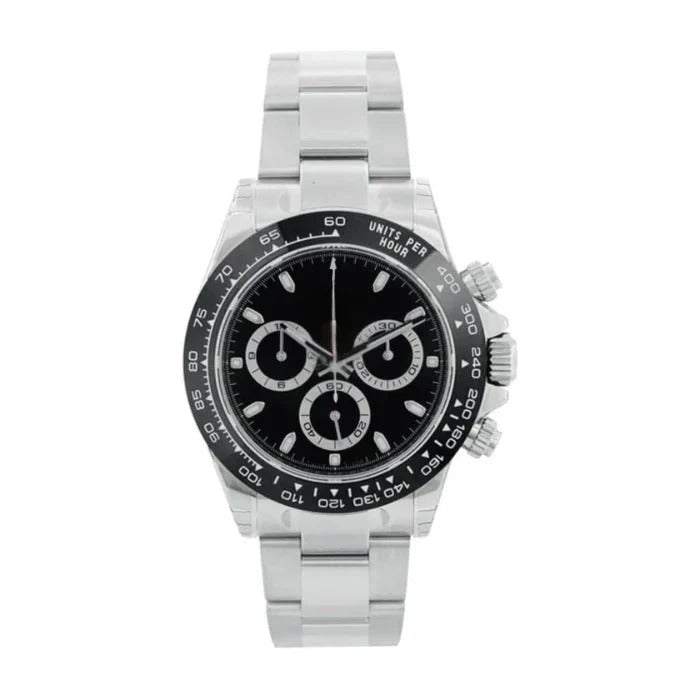 Imperium Velocity 40 – Reverse Panda Dial | Steel Bracelet & Black Ceramic Tachymeter Bezel